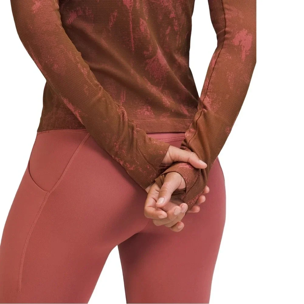 Lululemon Athletica Brown and Pink Long Sleeve Top-size 10 NWT - Picture 3 of 8
